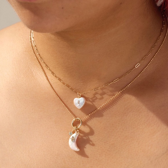 Catbirdnyc Custom Conversation Heart Pearl Charm, 14k gold - Picture 3 of 6